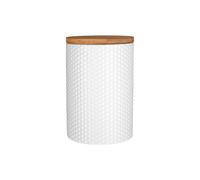 Premier Housewares Canister White Hex with Bamboo Lid Premier Housewares White