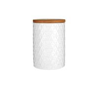 Premier Housewares Canister White Triangle with Bamboo Lid Premier Housewares White