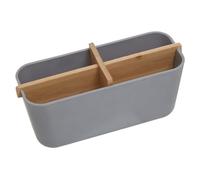Premier Housewares Canyon Grey Detachable Makeup Drawer Organizer With Bamboo Fibre Eco-Friendly, Versatile Storage Solution Over The Door Bathroom Organizer, 8x10x21cm
