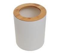 Premier Housewares Canyon White Dust Bin Eco-Friendly Bamboo Fibre, Trendy Design for Home Office, 20x24x20 cm