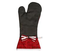Premier Housewares Carnival Single Oven Glove - Heat Resistant Cotton Kitchen Mitt, Black and Red