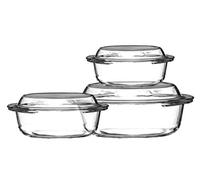 Premier Housewares Casserole Glass Dishes - Set of 3