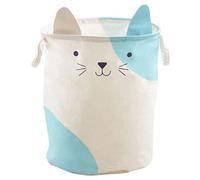 Premier Housewares Cat Face Laundry Bag Collapsible Laundry Basket With Handles Foldable Laundry Storage Basket Organiser Basket For Kids And Adults 38 x 48 x 38
