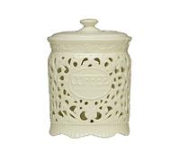 Premier Housewares Ceramic Lace Coffee Canister, Cream