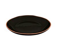 Premier Housewares Ceramic Plates Black and Gold Glazed Finish Serving Plate Circular Dinner Side Plate Dish 4 X 27.5 X 27.5