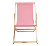 Premier Housewares Chair Office Pink Deckchair Traditional Sling Design, Foldable And Water-Resistant, Ideal For Outdoor Relaxation Home Office Chair, Natural and Pink, dimensions of 90 x 102 x 58 cm