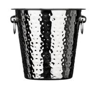 Premier Housewares Champagne Bucket - Hammered Stainless Steel, H21 x W22 x D22cm, Silver
