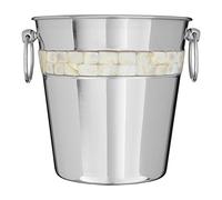 Premier Housewares Champagne Bucket with Mother of Pearl Inlay Design, Silver