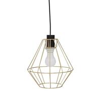 Premier Housewares Champagne Gold Cage Pendant Light Industrial Iron Ceiling Fixture Chandelier Style Large Ceiling Light Metal Pendant Light For Hallway 26 x 128 x 26 cm