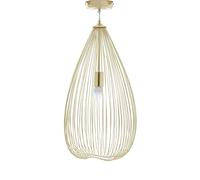 Premier Housewares Chandelier/Ceiling Light Gold Oval Shaped Pendant Lights For Ceiling/Hallway/Living Room Robust Iron Hanging Lighting For Halls/Bedroom 32 x 177 x 32