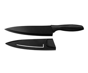 Premier Housewares Chef's Knife Non-Stick Blade with Lid, Black PP, TPR Coated Handle