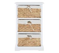 Premier Housewares Chest Of Drawers White Chest Of Drawers With 3 Drawers Bamboo Bedroom Chest Of Drawers Durable White Drawers For Bedroom For Storage 45 x 33 x 72