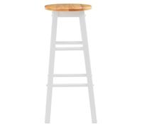 Premier Housewares Chester Wood White and Natural Bar Kitchen Stool Classic A-Frame Seating with Horizontal Footrests Wood Bar Stool White Natural Living 35 x 74 x 35cm