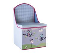 Premier Housewares Children's Storage Box/SEAT - Owl Design, Wood, Purple