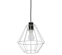 Premier Housewares Chrome Cage Pendant Light Industrial Iron Ceiling Fixture Chandelier Style Ceiling Light Pendant Lighting Ceiling Metal Frame Pendant Light 26 x 128 x 26 cm