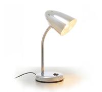 Premier Housewares Flexi Chrome Desk Lamp - Size: 13 x 13 x 37cm - Silver - Wilko