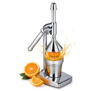 Premier Housewares Chrome Hand Juicer | Manual Citrus Press for Fresh Juice