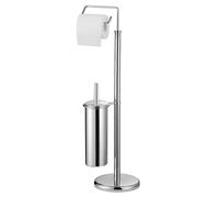 Premier Housewares Chrome Toilet Brush And Roll Holder