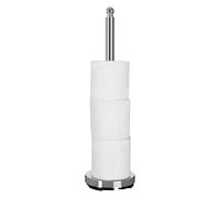 Premier Housewares Chrome Toilet Roll Holder Free Standing Multi Rolls Tall Toilet Roll Stand Wide Base Toilet Paper Holder for Washroom Loo Roll Hol
