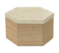 Orsina Classic Design Small Terrazzo Lid Trinket Box, Decorative Nordic Style Jewelry Box, Compact Wooden Box in Natural Orsina Natural