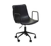 Claw Base Black Leather Home Office Chair, Upholstered Seat Of Office Chair, Height Adjustable Swivel Chair Premier Housewares Black One Size
