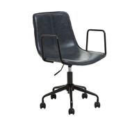 Premier Housewares Claw Base Black Leather Home Office Chair, Upholstered Seat Of Office Chair, Height Adjustable Swivel Chair in Grey Premier Housewares Grey