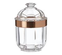 Premier Housewares Clear Canister, Acrylic, Rose Gold, 10 x 10 x 15 cm