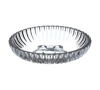 Premier Housewares Clear Glass Soap Dish Minimalistic Design Bathroom Soap Dish Textured Ridge Effect Transparent Soap Dish For Everyday Use 12 x 3 x 12 cm
