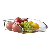 Orsina Clear PS Plastic Large Fridge Organiser, Stackable Containers For Fridge, Large Plastic Bins For Easy Access Orsina Clear