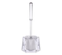 Dow Clear Acrylic Bath Bathroom Cleaning White Bristle Toilet Brush with Holder