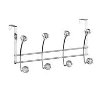 Premier Housewares Coat Hooks / Over Door Hanger / Over Door Coat Hooks / Door Hanger - 10 Hooks, Silver