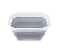Premier Housewares Collapsible Grey White Laundry Basket Multipurpose And Portable Made from Sturdy PP And Eco-friendly Rubber 34 x 24 x 44