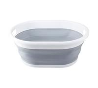 Premier Housewares Collapsible Grey White Laundry Basket Multipurpose And Portable Made from Sturdy PP And Eco-friendly Rubber 39 x 24 x 54