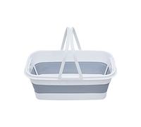 Premier Housewares Collapsible Rectangular Basket Multipurpose And Portable With Handles Made from Sturdy PP And Eco-friendly Rubber 27 x 18 x 48