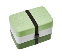 Premier Housewares Compact Green Lunch Box with Cutlery| Stackable Sections Bento Lunch Box for Travelling | Stylish Box with Compartments for Adults Kids Office | Lightweight Lunch Box