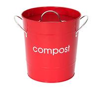 Premier Housewares Compost Bin With Plastic Inner Bucket - Red, Red