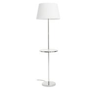 Premier Housewares Computer Desk Lamp Chrome Finish Tapered Table Lamp Elegant White and Silver Design Daylight Desk Lamp For Home and Office, 45x151x45cm