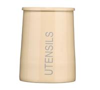 Premier Housewares Conical Utensil Holder - Cream, H14 x W11 x D11cm
