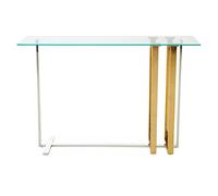 Premier Housewares Console Table/Hallway Console Table/Mounted Console Table/Luxurious Style Table/Stainless Steel Table/Intersecting Lines Table Dimensions W120 x D40 x H78cm.