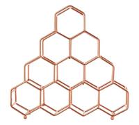 Premier Housewares Contemporary 10 Bottle Copper Plated Spice Rack | Honeycomb Design House Spice Jars For Kitchen | Versatile Kitchen Spice Storage | Minimalist Spice Organizer