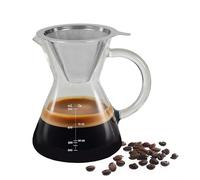 Premier Housewares Contemporary Coffee Pot 400ml | Borosilicate Glass | Coffee And Tea Pot | Versatile Pot With Advanced Filtration, 11 x 14 x 14
