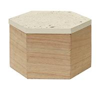 Premier Housewares Contemporary Design Large Terrazzo Lid Trinket Box|Spacious Storage Box For Accessories|Decorative Wooden Box With Natural Base|Chic Nordic Style Jewelry Box