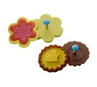 Premier Housewares Cookie Cutter and Stamp Set of 2 with Spring Handle, Rabbit and Flower Designs