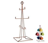 Vertex 6-Cup Copper Plated Mug Tree | Rose Gold Mug Stand