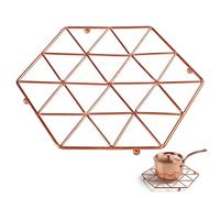 Premier Housewares Copper Finish Trivet | Stylish Wire Trivet For Protecting Surfaces From Hot Pots And Pans | Durable Metal With Elegant Copper Coating | Kitchen Accessory