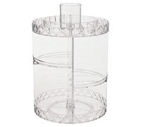 Premier Housewares Cosmetic Organiser With 3 Tier Round Compartments Clear Diamond Multipurpose Storage Statement Piece for Dresser/Bathroom With Rotating Base W26 X D26 X H39cm.
