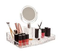 Ample Storage Cosmetics Organiser With A Mirror, Elegant Makeup Vanity Organiser, Makeup Organizer Premier Housewares Clear One Size