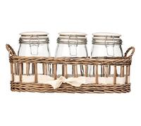 Premier Housewares Country Cottage Storage Jars - Set of 3, Grey, Set of 4