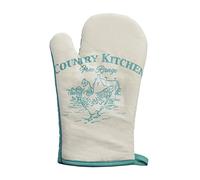 Premier Housewares Country Kitchen Single Oven Glove - White/Teal