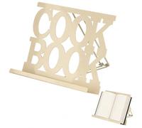 Premier Housewares Cream Enamel Cook Book Stand | Durable Metal Stand with Glossy Enamel Finish | Ideal for Holding Cookbooks, Tablets Or Recipes | Kitchen Accessory